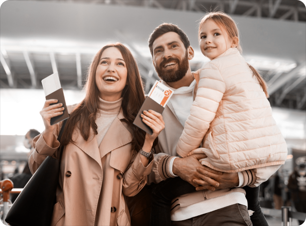 Family at airport