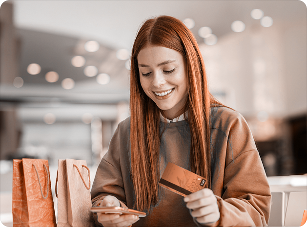 Woman shopping online